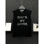 【YOU'R MY LOVER】Bead Lettering Sleeveless T-shirt