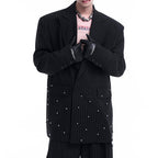 Striped Loose Double-breasted Suit Jacket