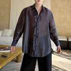 Shiny Casual Solid Color Party Stage Show Shirt