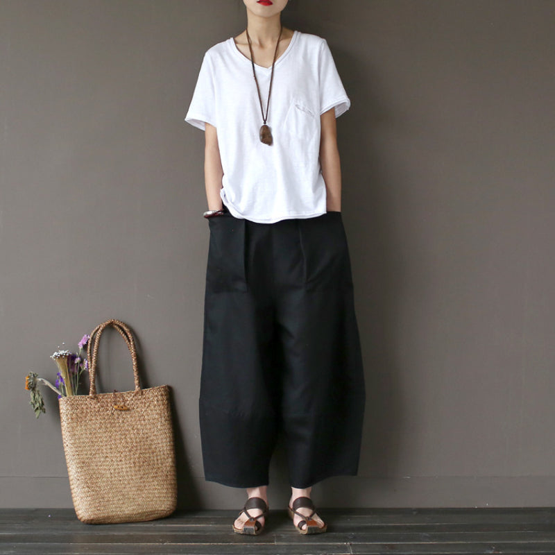 Casual Wide-leg Loose Linen Harem Pants