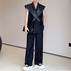 Detachable Suit Collar Casual Vest Two-piece Set