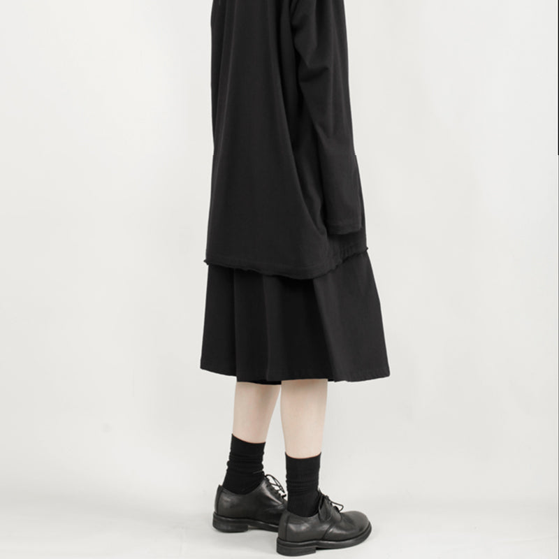 Casual Loose-fitting Wide-leg Cropped Trousers