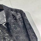Hollow Floral Jacquard Loose Casual Shirt