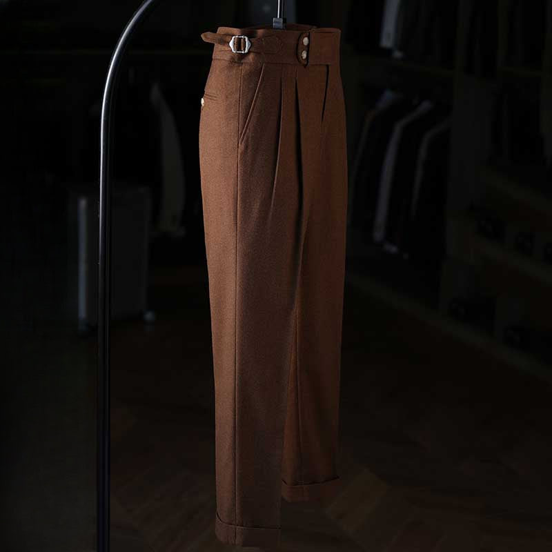 Italian Casual Paris Buckle Straight Business Trousers