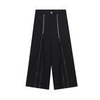 Zip Trim Loose Wide-Leg Lounge Pants