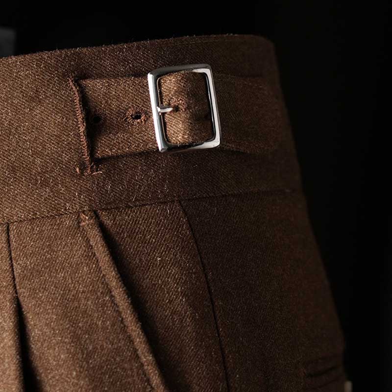 Italian Casual High Waist Retro Straight Suit Trousers