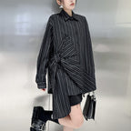Striped Loose POLO Collar Shirt