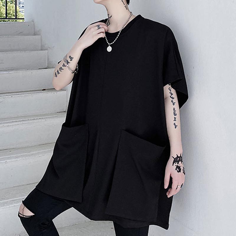 Loose pockets Round neck Short Sleeve T-shirt