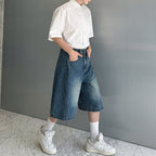 American Retro Washed Casual Wide-leg Scimitar Pants