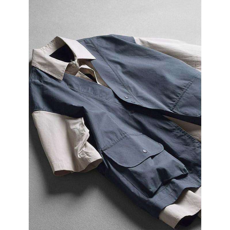 Japanese Style Contrast Color Stitching Fake Two-piece Vest T-shirt