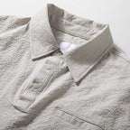 Textured Japanese Style Lapel Polo Shirt
