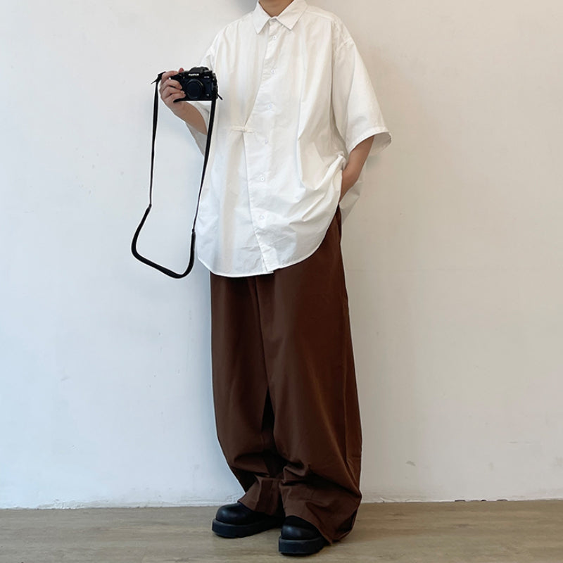 Japanese Retro Pure Cotton Loose Buttoned Shirt