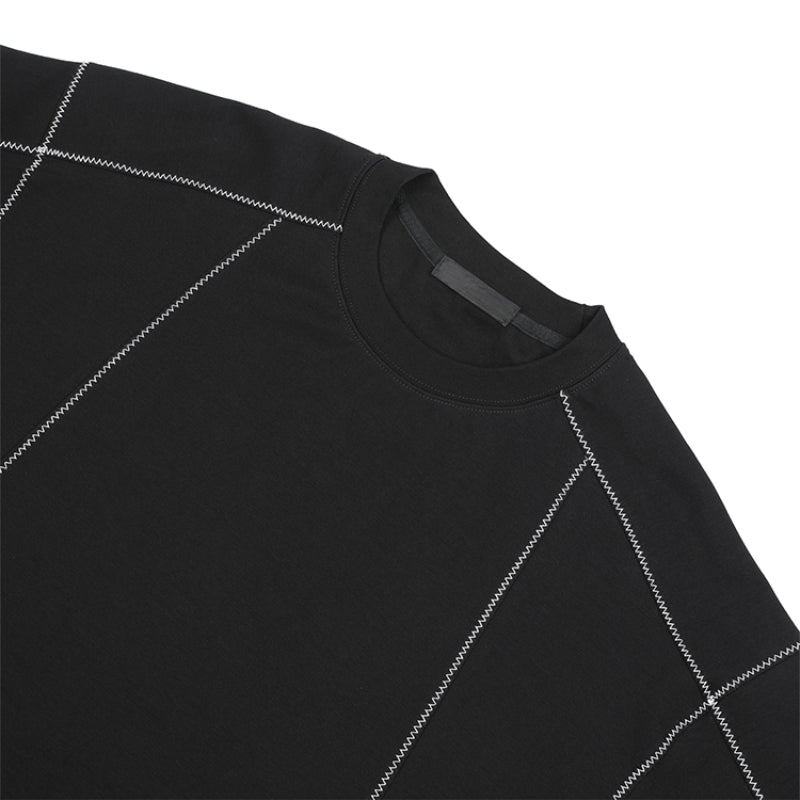 Topstitched Crew Neck Loose T-shirt
