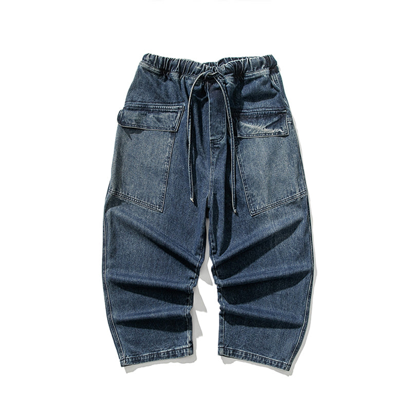 Loose Wide Big Pocket Straight Jeans