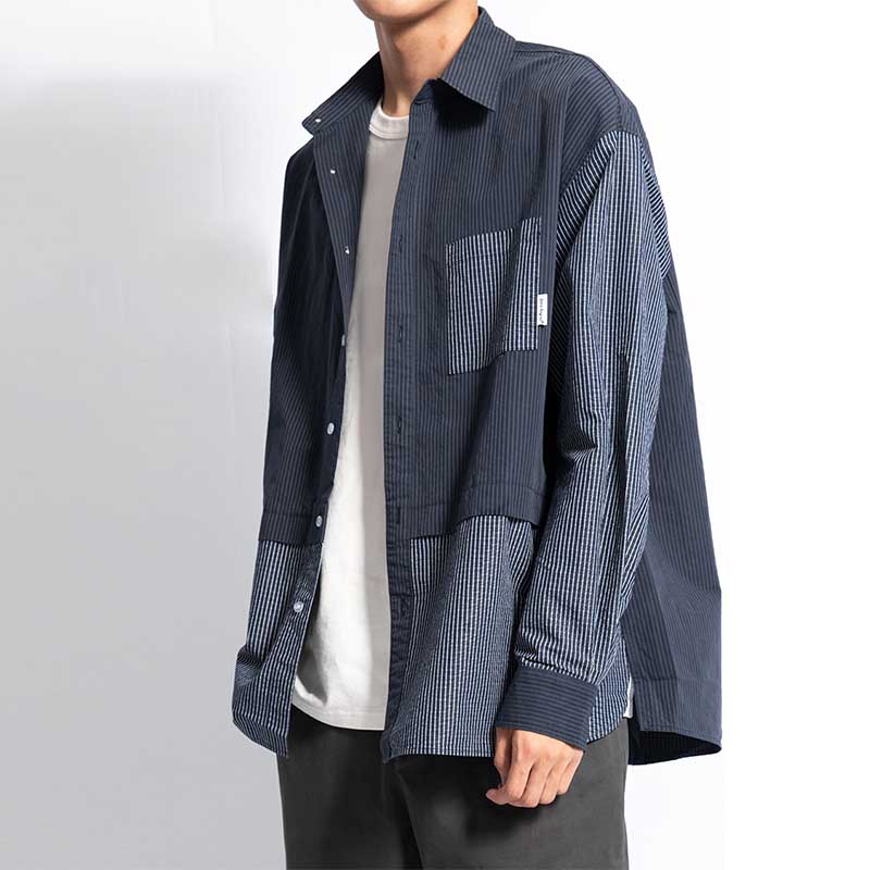 Japanese Striped Patchwork Shirt