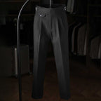 Italian Casual High Waist Retro Straight Suit Trousers