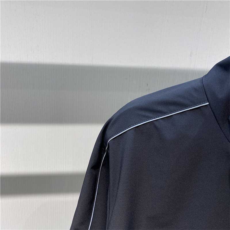 Black Stand Collar Casual Jacket