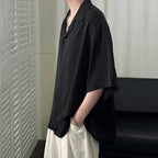 Cuban Collar Ice Silk Loose Casual Shirt