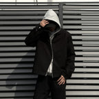 Padded Shoulder Cropped Bomber Jacket