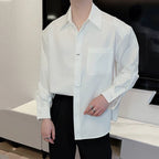 Casual Solid Color Loose Long Sleeve Shirt
