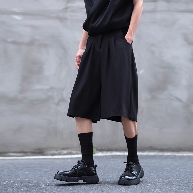 Loose Draped Three-dimensional Pleated Casual Suit Shorts