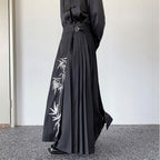 Vintage Embroidered Pleated Skirt Hakama