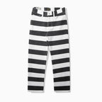 Striped Canvas Trousers Rider Pants