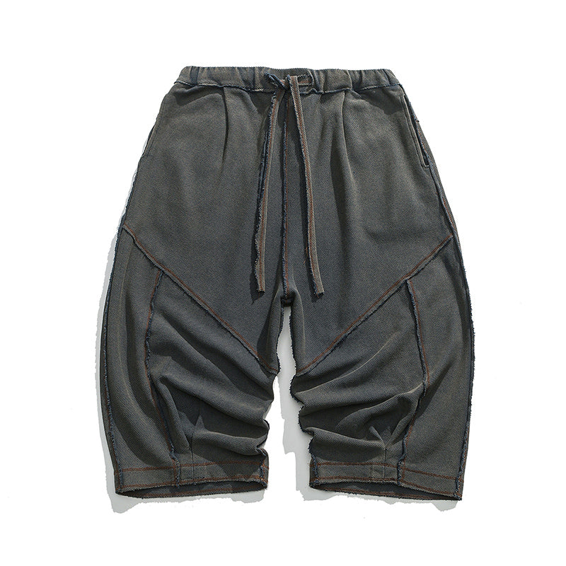 Knitted Patchwork Vintage Straight-leg Pants