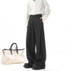 Straight Wide-leg Draped Trousers