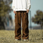 Japanese Retro Loose Corduroy Pocket Pants
