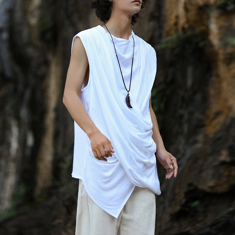 Summer Cotton Linen Sleeveless Vest