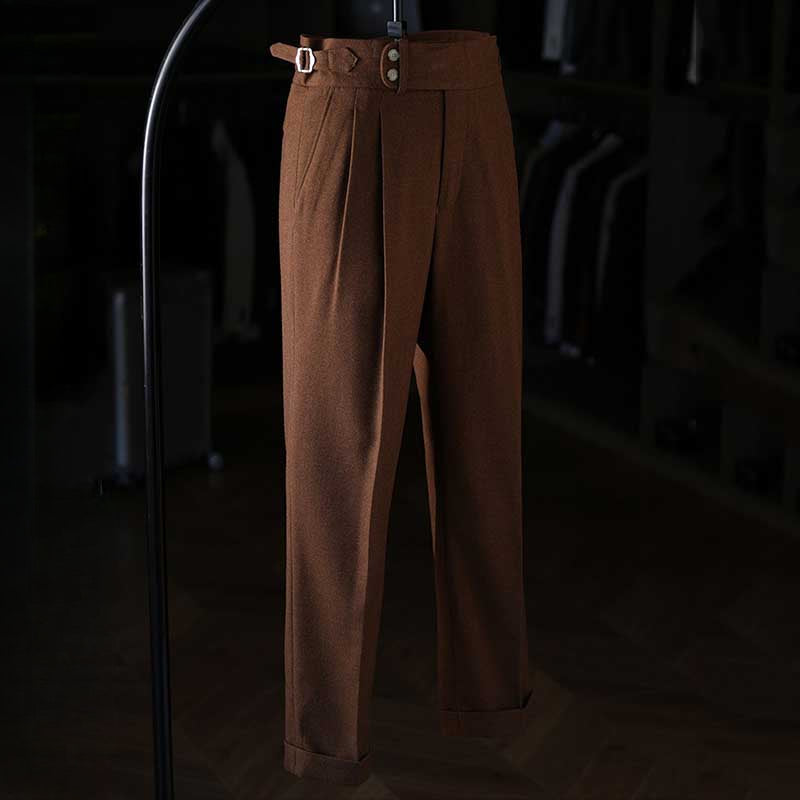 Italian Casual Paris Buckle Straight Business Trousers