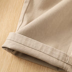 Thick Brushed Cotton Loose Straight Pants