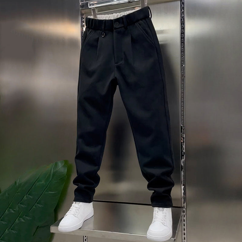 Slightly Tapered Loose Drape Elastic Waist Trousers