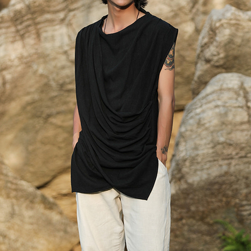 Summer Cotton Linen Sleeveless Vest