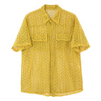 Mesh Cutout Short Sleeve Shirt