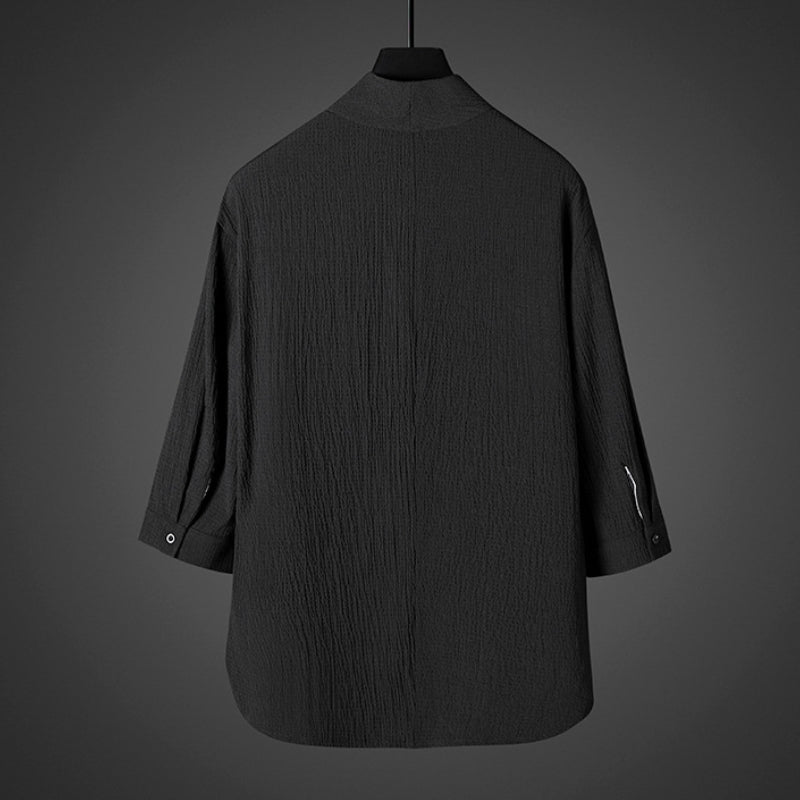 Vintage Ice Silk Loose Zen Clothes Half Sleeve T-shirt