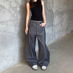 Vintage Draped Black Scimitar Suit Pants
