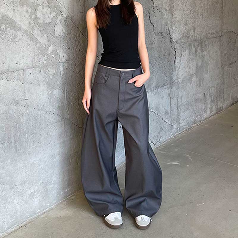 Vintage Draped Black Scimitar Suit Pants