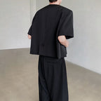 Padded Shoulder Loose Short Suit Jacket