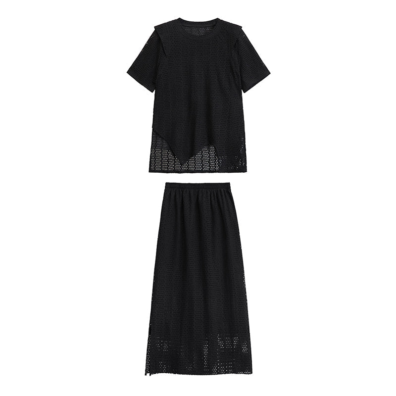 Hollow Mesh Leisure Suit
