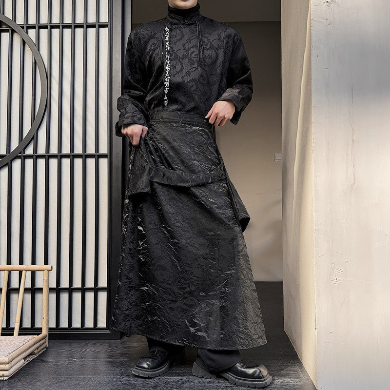 Retro Pleated Pattern Casual Culottes