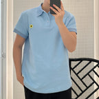Lapel Loose Casual Embroidered Polo Shirt