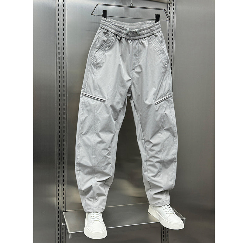 Zipper Scimitar Loose Straight Harem Pants