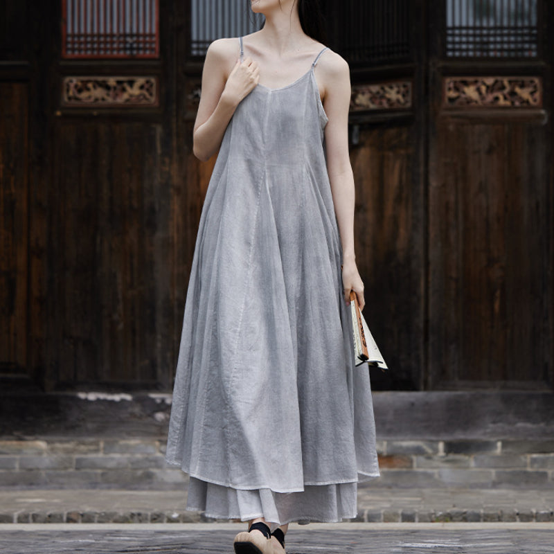 Spray Dyed Swing Strappy Dress