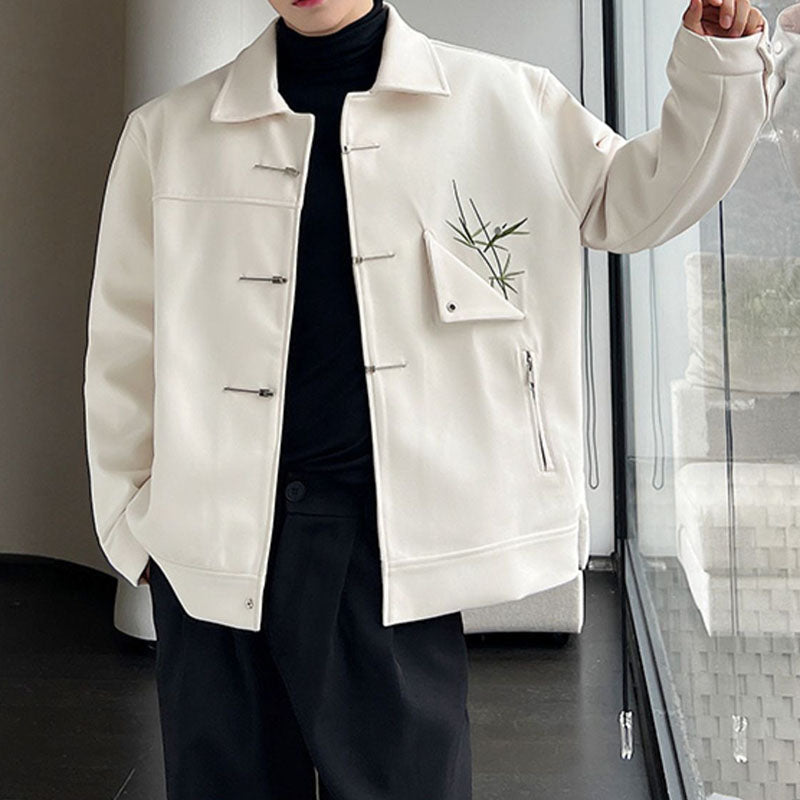 Vintage Embroidered Lapel Loose Jacket