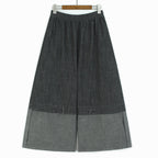 Square Neck Raw Edge Denim Vest Patchwork Jeans Two-Piece Set