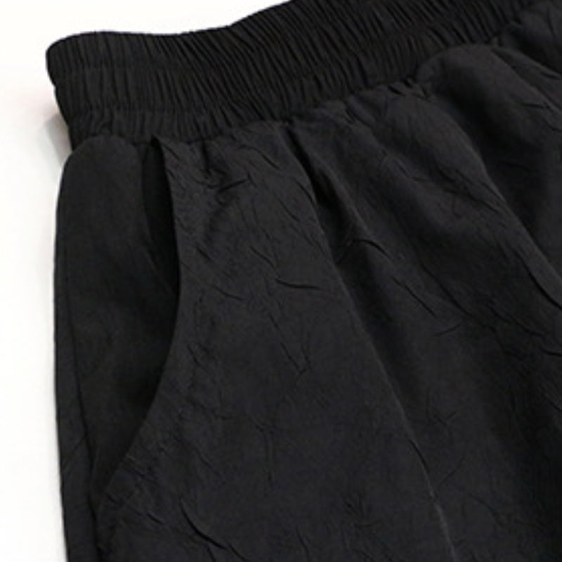 Irregular Loose Solid Color Shirt Elastic Waist Skirt