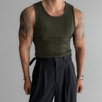 American Vertical Striped Slim Fit Knitted Vest