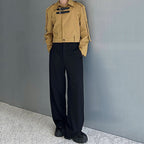 Metal Leather Buttoned Lapel Collar Short Jacket